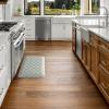imageMartha Stewart Miles Modern Diamond AntiFatigue AirInfused Kitchen Mat Beige 196quotx32quotMint Green