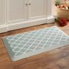 imageMartha Stewart Miles Modern Diamond AntiFatigue AirInfused Kitchen Mat Beige 196quotx32quotMint Green