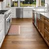 imageMartha Stewart Miles Modern Diamond AntiFatigue AirInfused Kitchen Mat Beige 196quotx32quotSpice Red
