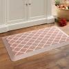 imageMartha Stewart Miles Modern Diamond AntiFatigue AirInfused Kitchen Mat Beige 196quotx32quotSpice Red