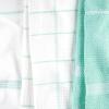 imageMartha Stewart Modern Waffle Kitchen Towel Set 6Pack Black 16quotx28quotAqua Blue