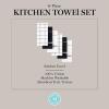 imageMartha Stewart Modern Waffle Kitchen Towel Set 6Pack Black 16quotx28quotBlack