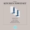 imageMartha Stewart Modern Waffle Kitchen Towel Set 6Pack Black 16quotx28quotNavy Blue