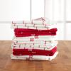 imageMartha Stewart Modern Waffle Kitchen Towel Set 6Pack Black 16quotx28quotRed