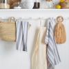 imageMartha Stewart Morris Stripe Kitchen Towel 2Pack Set Aqua 16quotx28quotGrey