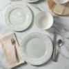 imageMartha Stewart Peony 12 Piece Porcelain Floral Chip and Scratch Resistant Dinnerware SetSage Green
