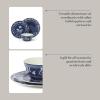 imageMartha Stewart Peony 12 Piece Porcelain Floral Chip and Scratch Resistant Dinnerware SetSky Blue
