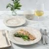 imageMartha Stewart Peony 12 Piece Porcelain Floral Chip and Scratch Resistant Dinnerware SetTaupe