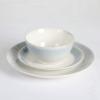 imageMartha Stewart Perry Street 12pc Stoneware Reactive Dinnerware Set  White wBlue Rim