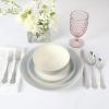 imageMartha Stewart Perry Street 12pc Stoneware Reactive Dinnerware Set  White wBlue Rim