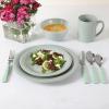 imageMartha Stewart Reedley 32 Piece Stoneware Dinnerware and Flatware Combo Set  BlueBlue