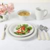 imageMartha Stewart Reedley 32 Piece Stoneware Dinnerware and Flatware Combo Set  BlueLinen White