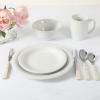 imageMartha Stewart Reedley 32 Piece Stoneware Dinnerware and Flatware Combo Set  BlueLinen White