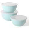 imageMartha Stewart Rockledge 6 Piece Enamel on Steel 4Qt 33 Qt ampamp 24 Qt Mixing Bowl Set WLids  Martha Blue