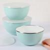 imageMartha Stewart Rockledge 6 Piece Enamel on Steel 4Qt 33 Qt ampamp 24 Qt Mixing Bowl Set WLids  Martha Blue