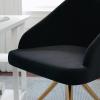 imageMartha Stewart Sora Stationary Swivel Task Chair with Sloped Arms for Home Office in White Boucle with Oil Rubbed Bronze FrameBlack VelvetPolished Nickel