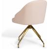 imageMartha Stewart Sora Stationary Swivel Task Chair with Sloped Arms for Home Office in White Boucle with Oil Rubbed Bronze FrameConch Shell FabricPolished Brass Frame