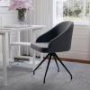 imageMartha Stewart Sora Stationary Swivel Task Chair with Sloped Arms for Home Office in White Boucle with Oil Rubbed Bronze FrameGray VelvetOil Rubbed Bronze