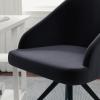 imageMartha Stewart Sora Stationary Swivel Task Chair with Sloped Arms for Home Office in White Boucle with Oil Rubbed Bronze FrameGray VelvetOil Rubbed Bronze