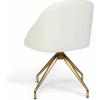 imageMartha Stewart Sora Stationary Swivel Task Chair with Sloped Arms for Home Office in White Boucle with Oil Rubbed Bronze FrameOff White BouclePolished Brass Frame