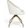 imageMartha Stewart Sora Stationary Swivel Task Chair with Sloped Arms for Home Office in White Boucle with Oil Rubbed Bronze FrameOff White BouclePolished Brass Frame
