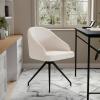 imageMartha Stewart Sora Stationary Swivel Task Chair with Sloped Arms for Home Office in White Boucle with Oil Rubbed Bronze FrameWhite BoucleOil Rubbed Bronze