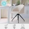 imageMartha Stewart Sora Stationary Swivel Task Chair with Sloped Arms for Home Office in White Boucle with Oil Rubbed Bronze FrameWhite BoucleOil Rubbed Bronze