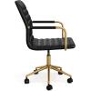 imageMartha Stewart Taytum Swivel Task Chair with Armrests for Home Office in White Faux Leather with Polished Brass FrameBlack Faux LeatherPolished Brass Frame