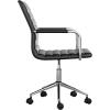 imageMartha Stewart Taytum Swivel Task Chair with Armrests for Home Office in White Faux Leather with Polished Brass FrameBlack Faux LeatherPolished Nickel