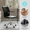 imageMartha Stewart Taytum Swivel Task Chair with Armrests for Home Office in White Faux Leather with Polished Brass FrameBlack Faux LeatherPolished Nickel