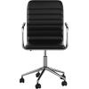 imageMartha Stewart Taytum Swivel Task Chair with Armrests for Home Office in White Faux Leather with Polished Brass FrameBlack Faux LeatherPolished Nickel