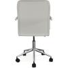 imageMartha Stewart Taytum Swivel Task Chair with Armrests for Home Office in White Faux Leather with Polished Brass FrameGray Faux LeatherPolished Nickel Frame