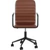 imageMartha Stewart Taytum Swivel Task Chair with Armrests for Home Office in White Faux Leather with Polished Brass FrameSaddle Brown Faux LeatherOil Rubbed Bronze
