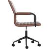 imageMartha Stewart Taytum Swivel Task Chair with Armrests for Home Office in White Faux Leather with Polished Brass FrameSaddle Brown Faux LeatherOil Rubbed Bronze