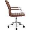 imageMartha Stewart Taytum Swivel Task Chair with Armrests for Home Office in White Faux Leather with Polished Brass FrameSaddle Brown Faux LeatherPolished Nickel Frame