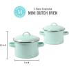 imageMartha Stewart Thayer 64Quart Enamel On Steel Scratch Resistant Dutch Oven wLid  Martha Blue Induction Safe55 Mini Dutch Oven 2Pack