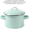 imageMartha Stewart Thayer 64Quart Enamel On Steel Scratch Resistant Dutch Oven wLid  Martha Blue Induction Safe55 Mini Dutch Oven 2Pack