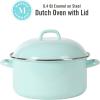 imageMartha Stewart Thayer 64Quart Enamel On Steel Scratch Resistant Dutch Oven wLid  Martha Blue Induction Safe64Quart Dutch Oven