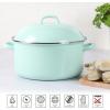 imageMartha Stewart Thayer 64Quart Enamel On Steel Scratch Resistant Dutch Oven wLid  Martha Blue Induction Safe64Quart Dutch Oven