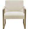 imageMartha Stewart Upholsterd Accent Chair Living Room Furniture  Modern Design Comfortable Foam Seat Cushion Bedroom Lounge Sophisticated Finished Sturdy Frame CreamGold 285quot W x 29quot D x 325quot HCream