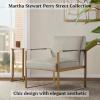 imageMartha Stewart Upholsterd Accent Chair Living Room Furniture  Modern Design Comfortable Foam Seat Cushion Bedroom Lounge Sophisticated Finished Sturdy Frame CreamGold 285quot W x 29quot D x 325quot HTaupe