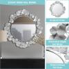 imageMartha Stewart Wall Dcor Large Gingko Leaf Round Wall Mirror for Living Room Iron Metal Plate Frame Antique Finish Ready to Hang Bedroom Decoration Eden 305quot GoldSilver