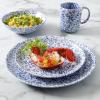 imageMartha Stewart Warham Splatter Handpainted Stoneware Dinnerware Set  Blue Service for 4 16pcs