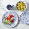 imageMartha Stewart Warham Splatter Handpainted Stoneware Dinnerware Set  Blue Service for 4 16pcs