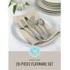 imageMartha Stewart Watercliffe 16 pc Flatware Set Stainless Steel wABS Handle  Warm GreyAlness Mirror Polish