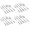 imageMartha Stewart Watercliffe 16 pc Flatware Set Stainless Steel wABS Handle  Warm GreyHalsey Mirror Polish