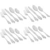 imageMartha Stewart Watercliffe 16 pc Flatware Set Stainless Steel wABS Handle  Warm GreyPerrine Mirror Polish