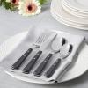 imageMartha Stewart Watercliffe 16 pc Flatware Set Stainless Steel wABS Handle  Warm GreyWatercliffe Black