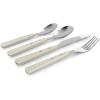 imageMartha Stewart Watercliffe 16 pc Flatware Silverware Set  Stainless Steel Utensils  Forks Spoons Knives  Martha BlueWatercliffe Linen