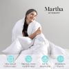 imageMartha Stewart White Down Feather Comforter Queen Size  600 Fill Power 100 Cotton Down Duvet Insert Made in USA All Season Medium Warmth Comforter with Corner Loops  90quot x 90quotWhiteAll Season